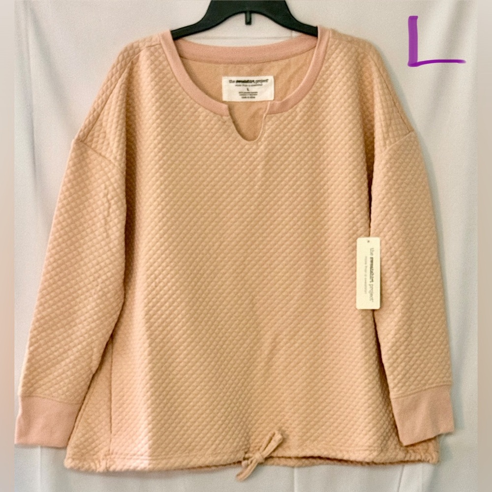 Cozy Blush Quilted Sweatshirt